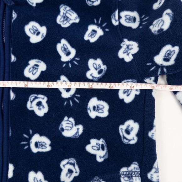 Uniqlo Fleece Jacket Kids 130cm 7-8 Navy Blue Disney Mickey Mouse Full Zip - Picture 8 of 9